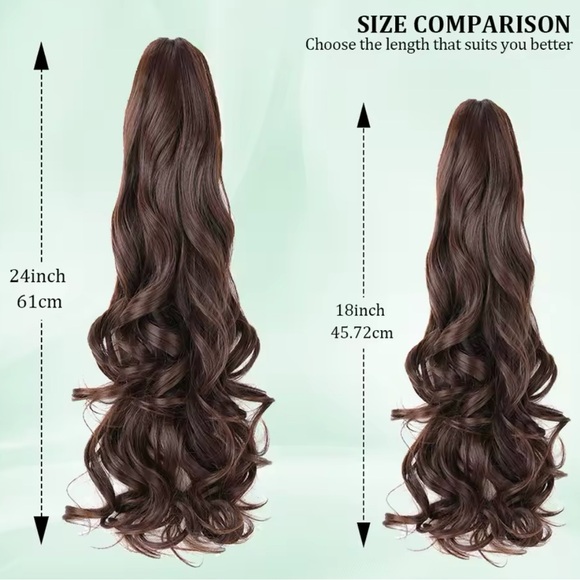 Ponytail Extension Claw Clip in Curly Wavy - Picture 1 of 2